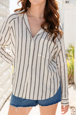 The Perfect Striped Z Supply Button Up Top