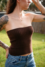 Ride Real Slow Chocolate Tube Top - final sale