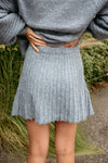 Put On A Show Blue Mini Sweater Skirt