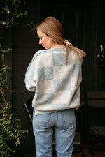 Take My Blues Away Checkered Sweater