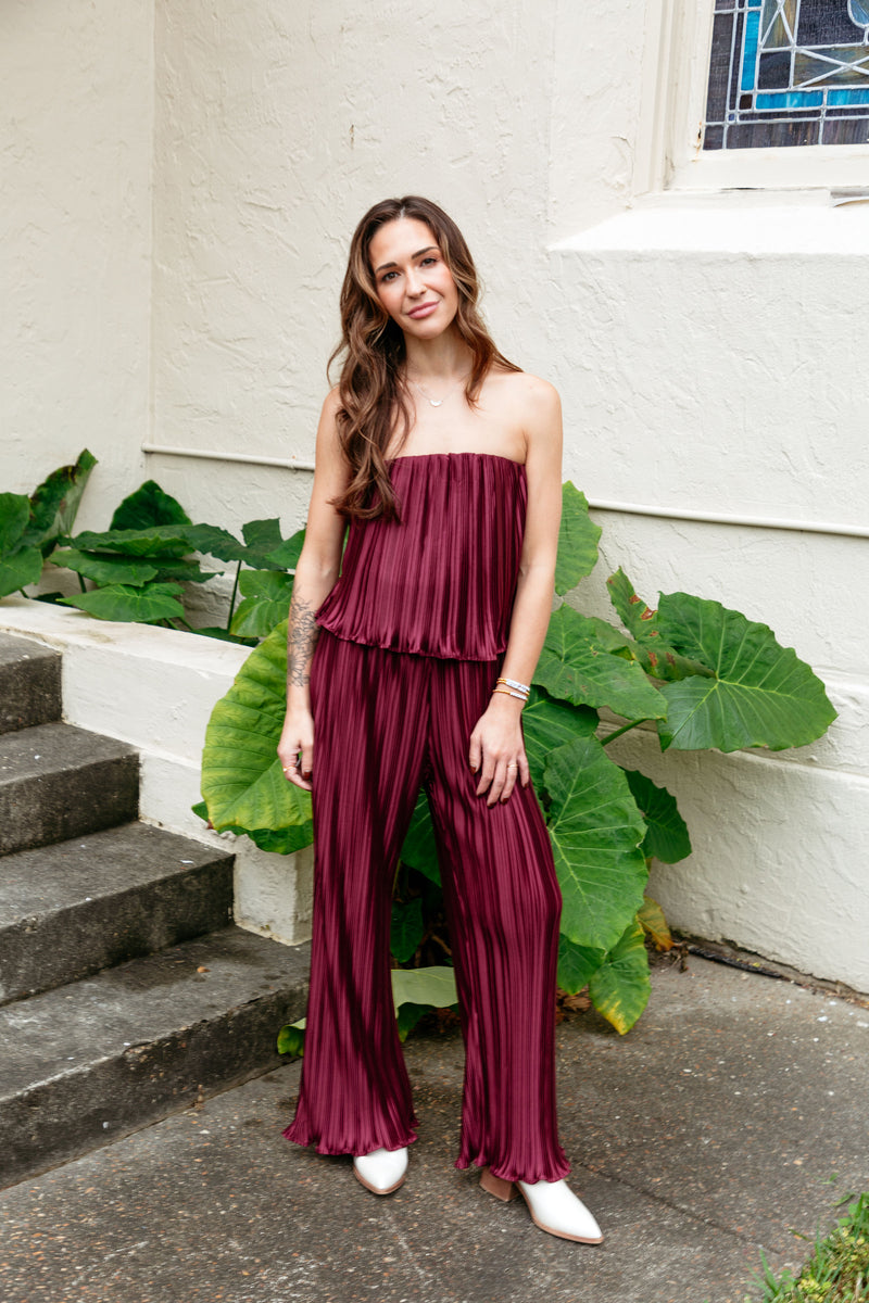The Bells Are Ringing Strapless Jumpsuit - Final Sale