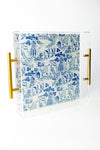 Chinoiserie Print Large Serving Tray