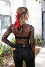 Off The Record Lace Long Sleeve Top - Final Sale