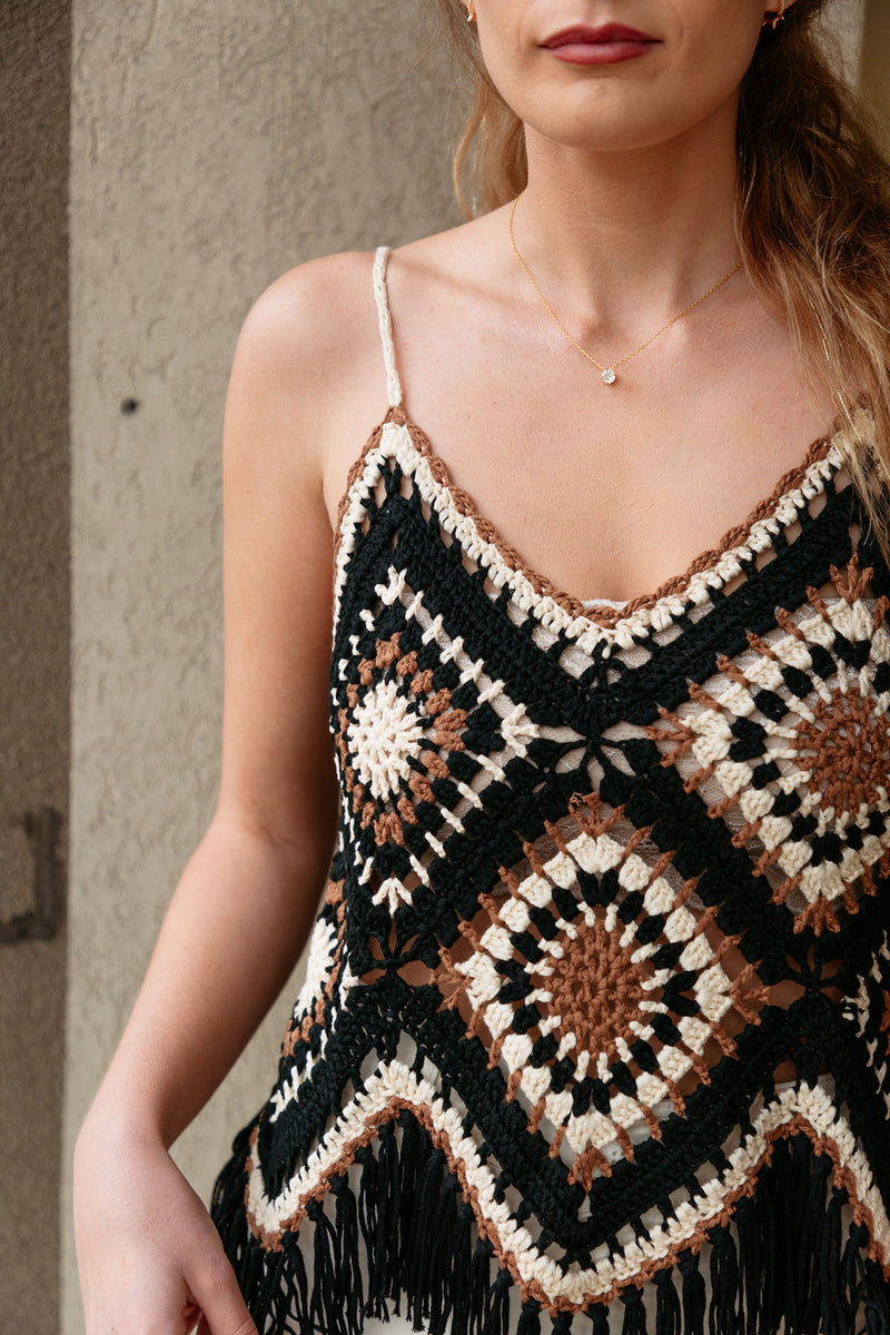 Out Of Here Crochet Knit Tank
