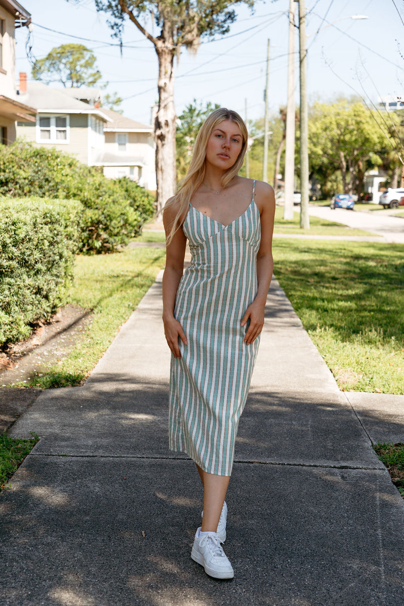 Bri Striped Midi Dress
