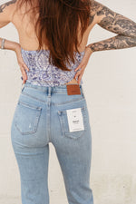Tracy Distressed Straight Jeans