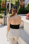 In The Moment Black Ruched Tube Top - final sale