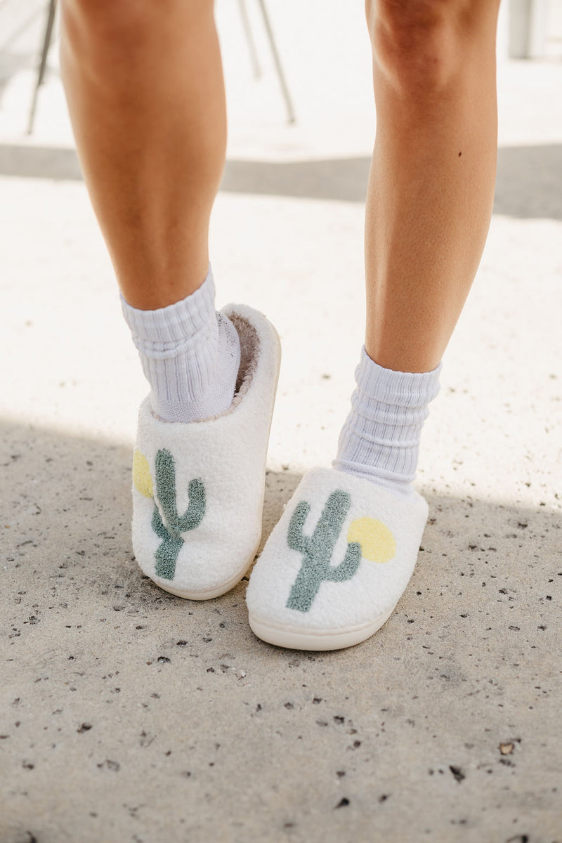 Palm Spring Cactus Slippers