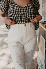 You Can Have My Heart White Distressed Jeans - final sale