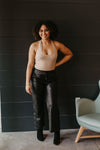 Little Too Late Black Faux Leather Pants - final sale