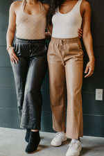 Little Too Late Brown Faux Leather Pants - final sale